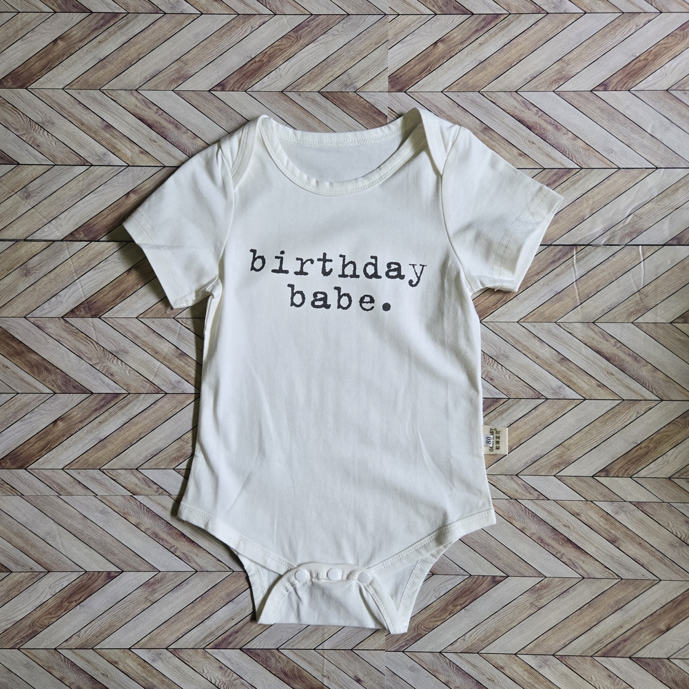 Birthday Babe Baby Onesie Neutral Boho First Birthday Outfit Cotton Bodysuit
